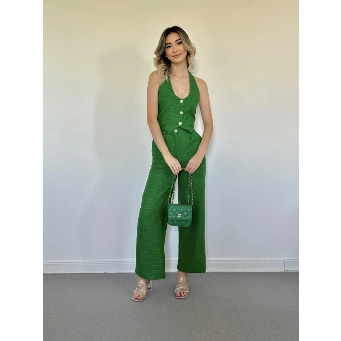 Yeşil Yelek Ve Pantolon Takım