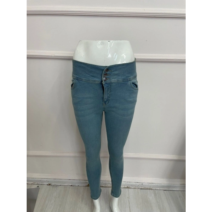 Yüksek Bel ikralı Jean Pantolon 90 Cm