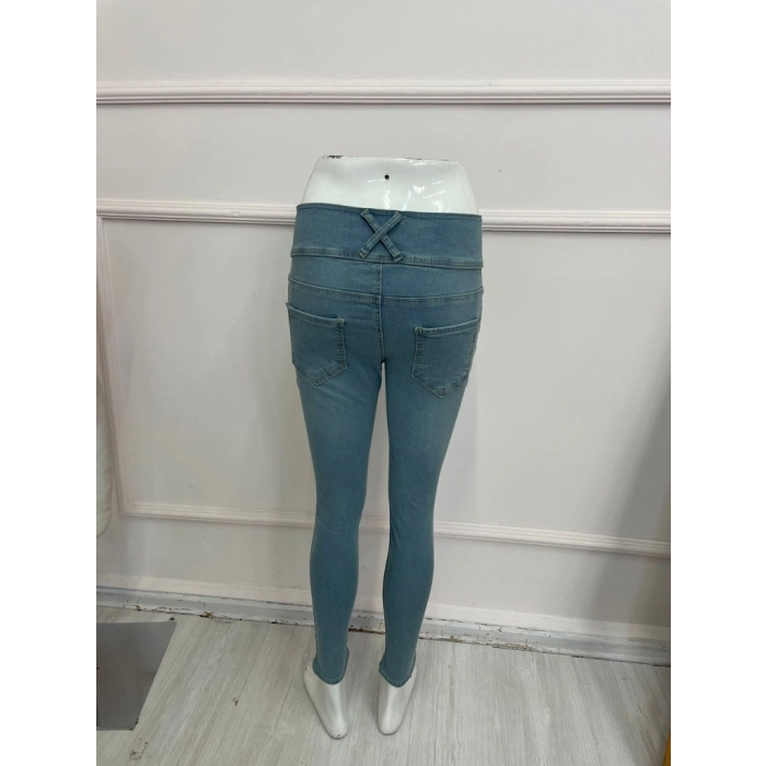 Yüksek Bel ikralı Jean Pantolon 90 Cm