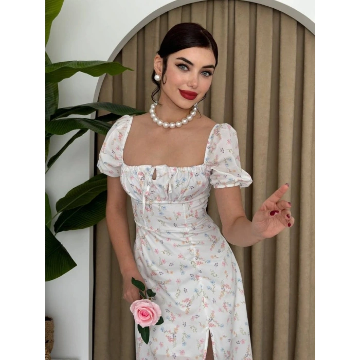 Zeze Balon Kol Elbise