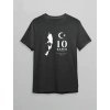 10 Kasım Atatürk Anma Günü ilüet Baskılı Oversize Bisiklet Yaka Tshirt  iyah