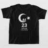 23 Nisan Çocuk Bayramı Baskılı Özel Tshirt  Siyah