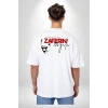 30 Ağustos Zafer Bayramı Ön Arka Baskılı Oversize Bisiklet Yaka Tshirt  Beyaz