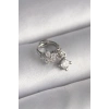 316L Çelik Gümüş Renk Zirkon Taşlı Çiçek Model Sallantı Detay Tragus Piercing