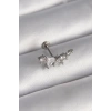 316L Çelik Gümüş Renk Zirkon Taşlı Tragus Piercing