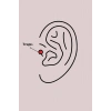 316L Çelik Gümüş Renk Zirkon Taşlı Tragus Piercing