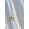 316L Çelik Zincir Gold Renk Lotus Model Kolye
