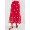 8010 Desenli Şifon Etek  A.Kırmızı