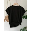 Anneler Günü Hediye Anne Temalı Baskılı Oversize Bisiklet Yaka Tshirt  iyah