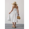 Askılı Uzun Elbise  Beyaz