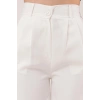 Bol Paça Piliseli Beyaz Pantolon
