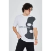 Erkek Baskılı Thirt  Beyaz