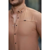 Erkek çıtçıt Düğmeli Dikiş Detaylı Uzun Kollu Gömlek