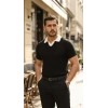 Erkek Desenli Kısa Kollu Triko Tişört  %100 Pamuk Akrilik
