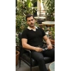 Erkek Desenli Kısa Kollu Triko Tişört  %100 Pamuk Akrilik