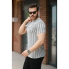 Erkek Dikey çizgili Ottoman Kumaş Kısa Kollu Tişört