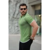 Erkek Fermuar Yakalı Kısa Kollu Tişört