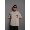 Erkek ırt Baskılı A Kalite Oversize Tshirt  Gri