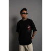 Erkek ırt Baskılı A Kalite Oversize Tshirt  iyah
