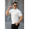 Erkek Kısa Kollu Hakim Yaka önü Düğmeli Viskon Tişört