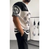 Erkek Oversize Dijital Baskılı Kuru Kafa Tshirt  Beyaz