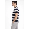 Erkek Tshirt Çizgili Triko Dokuma Bisiklet Yaka Tişört   iyah