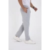 Erkek Üç İplik Basic Eşofman Boru Paça İpli Pantolon  Gri