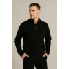 Erkek Yarım Fermuarlı Triko Kazak – elanik Örgü, Dik Yaka, Pamuklu Dokuma, Regular Fit Uzun Kollu Kışlık odel  iyah