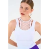 İçi Dantelli Kaşkorse Atlet  Beyaz