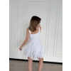 ini Askılı Elbise  Beyaz