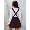 Kadın Askılı Sırttan çapraz Detaylı Kısa Kiloş Kadife Mini Elbise