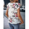 Kadın Kısa Kollu Bisiklet Yaka çiçek Baskılı Süprem Bluz
