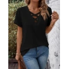 Kadın Kısa Kollu önden çapraz Detay V Yakalı Viskon Bluz