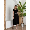 Kadın Kısa Kollu V Yaka Maxi Boy Elbise 124 Cm