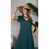 Kadın Kısa Kollu V Yaka Salaş Maxi Boy Elbise