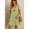 Kadın Kısa Kollu V Yakalı Fırfırlı Bürümcük Elbise