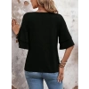 Kadın Kısa Kollu V Yakalı Viskon Bluz
