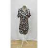Kadın Kısa Kollu Yakalı Leopar Desenli Süprem Elbise