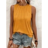 Kadın Kolsuz Bisiklet Yaka önden şerit Detaylı Viskon Bluz