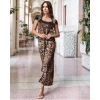 Kadın Leopar Desenli Dantelli Jesica Kumaş axi Boy Elbise