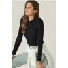 Kadın Uzun Kollu Bisiklet Yaka Süprem Bluz