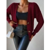 Kadın Uzun Kollu Düğme Detay Triko Bluz