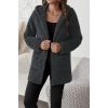 Kadın Uzun Kollu Kapşonlu önden Fermuarlı Cepli Welsoft Ceket