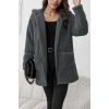 Kadın Uzun Kollu Kapşonlu önden Fermuarlı Cepli Welsoft Ceket
