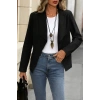 Kadın Uzun Kollu önü Açık Yakalı Süet Ceket