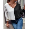 Kadın Uzun Kollu V Yaka Kol Ağzı Gipeli Sandy Bluz