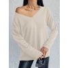 Kadın Uzun Kollu V Yaka Triko Bluz