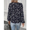 Kadın Uzun Kollu V Yakalı çiçek Desenli Modal Bluz