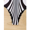 Kadın Yuvarlak Yaka Askılı Zebra Desen Baskılı Dalgıç Mayo
