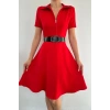 Kırmızı Kemerli Spor Elbise